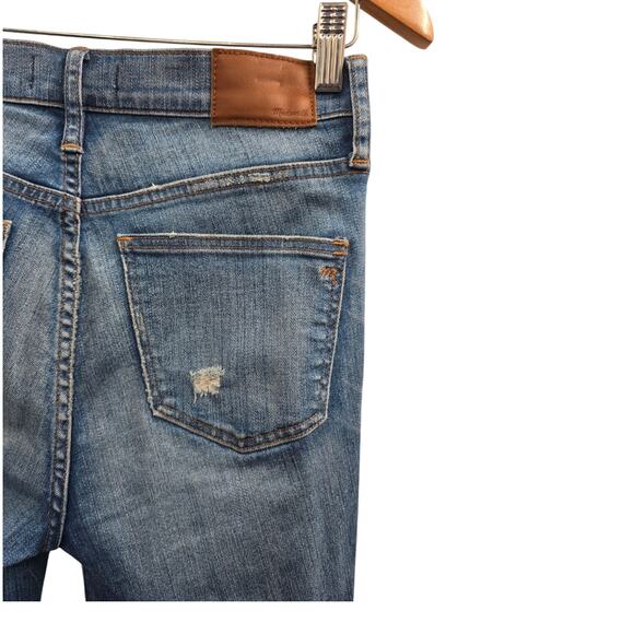 Madewell Jeans Women 27 Blue Skinny High Rise Stretch Destroyed Distressed Denim - Picture 4 of 13